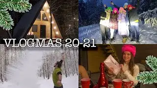 VLOGMAS 20-21 🎄 ГОЛАЯ В  - 25 НА УЛИЦЕ  🤯 ДР Наташи БЕРСИК В ШИКАРНОМ ДОМИКЕ НА ПРИРОДЕ 🥰
