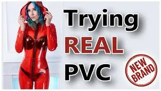 Trying on a ! REAL ! PVC catsuit for the first time