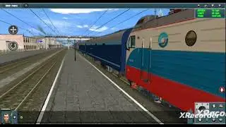 эп1м-500 с пассажирскими вагонами отправляется с 3-го пути. Trainz android