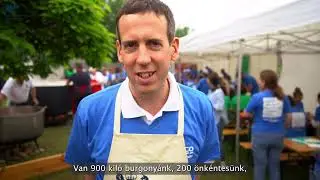 Deputy Head of Mission Andrew Davidson at Tesco Hungary and the Hungarian Food Bank's charity event