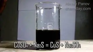 Получение сульфида меди | CuSO4 + Na2S = CuS + Na2SO4