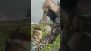 The moment when Atreus tries to kill his father Kratos 
