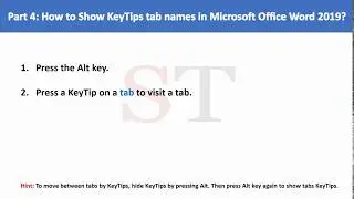 Part 4: How to Show KeyTips tab names in Microsoft Office Word 2019?