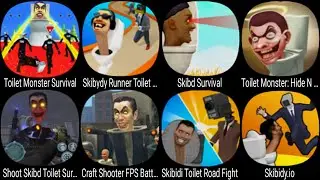 Toilet Monster Survival, Skibydy Runner Toilet Battle, Skibd Survival, Toilet Monster Hide N Seek
