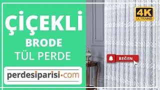 Çiçekli Brode Tül Perde (4K) PerdeSiparisi.com