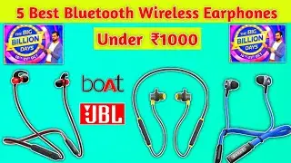 5 Best Bluetooth Wireless Earphones under ₹1000 | Flipkart Big Billion Sale 2020 | Neckband Headset