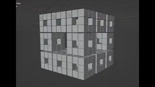 Кубический фрактал в 3d .Blender 3d