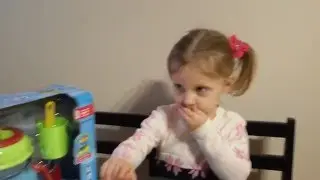 Unpacking coffee machine toy