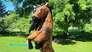 Chainsaw Carving - Timelapse of a Horse Carving