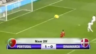 Portugal 2-0 Denmark - Nani Goal