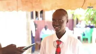 Friendship Academy Secondary student speaks after a visit to Horizon Academy Secondary in Juba