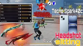Free Fire Max Headshot Setting ✅ 2025 || Tecno Spark40c [200] Sensitivity+hud+Accessibility Setting