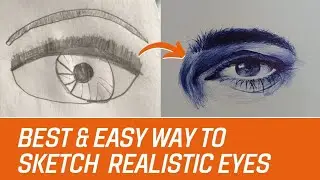 😲Best and Easy way to sketch realistic eyes| how to draw realistic eyes for beginners