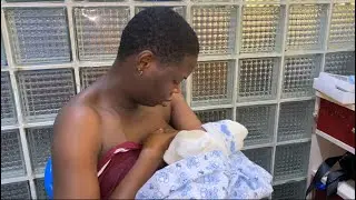 BREASTFEEDING MY NEWBORN FOR THE FIRST TIME | FIRST FEW HOURS AFTER BABY DELIVERY | OMUGWO IN 🇳🇬