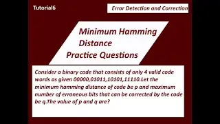 Minimum Hamming Distance Practice Questions