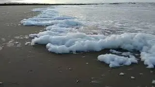 Spume on Prestatyn Beach