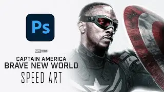 I made a poster for Captain America Brave New World | Photoshop Speed Art