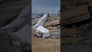 Последствия шторма на набережной Сириуса Сочи
