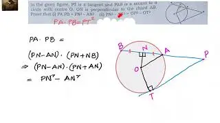 Circles : Tangents and secants - X grade: PA * PB = P T^2
