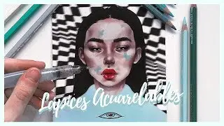 Como pintar con LÁPICES ACUARELABLES || MandyShadows ||