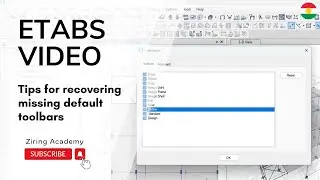 Tips for recovering missing default toolbars - ETABS