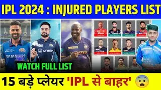 IPL 2024 Injured Players List - 15 Big Players Injured & Outs from IPL 2024 | IPL Injured Players