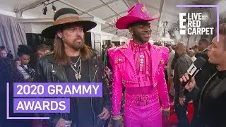 Lil Nas X Talks Bright Pink Versace Suit at 2020 Grammys | E! Red Carpet & Award Shows