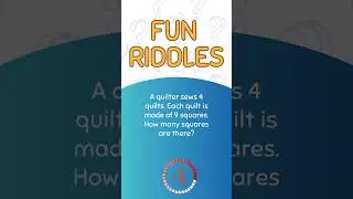 Quilt Math: Counting Colorful Squares!  #brainteaser #logicpuzzle #riddlepuzzle #riddles #trivia