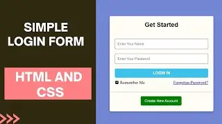 Simple Login Form Html CSS || Html Form || Login Form Using Html and CSS