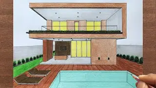 How to Draw a House in 1 Point Perspective