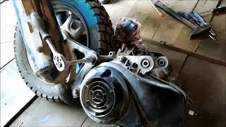 Как снять глушитель на honda dio 34