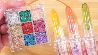 【ASMR】Slime Coloring with Makeup #69【Satisfying Slime Video】