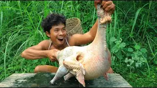 survival in the rainforest - cook  turkey  - Eating delicious