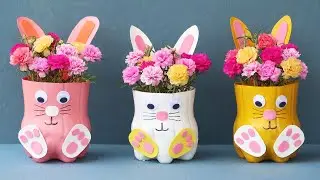 Creative Flower Pot Ideas, Rabbit Shaped Flower Pots From A Gorgeous Recycled Plastic Bottle