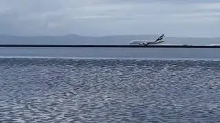 에미레이트 항공 A380 샌프란시스코 공항 이륙영상