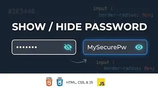 How to Show And Hide Password Using HTML, CSS & JavaScript.