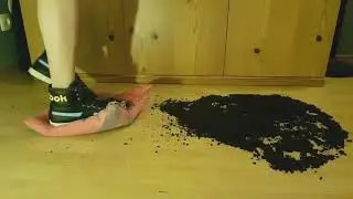 Trample doormat pillow with mud under my Reebok Top down crush fetish ASMR 