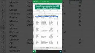 Fill Empty Cells With Values From Above #excel
