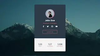 Amazing Profile Card Using Only HTML & CSS