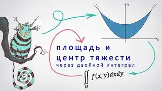 Let's find the area and center of gravity through a double integral