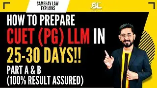 How to crack CUET (PG) LLM  2023 in 25-30 Days | CUET 2023 LLM LAW | BHU LLM 2023 | DU LLM 2023