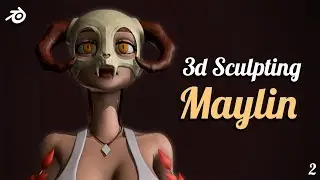 Sculpting Maylin' the Ghost Seeker in Blender 2.8 | 3D Character Creation | 2/3