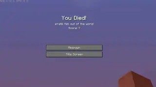How to died in Minecraft one block