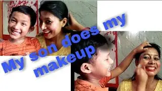 Makeup challenge 😂funny challenge 😆mom and son challenge 👍