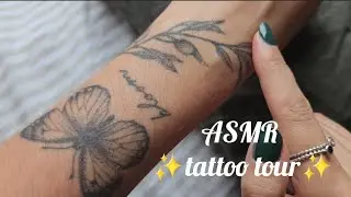 ASMR tattoo tour 🌿🐍 (lots of tattoo tracing!)