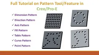 Creo/Pro-E 3D | Full Pattern Command | Dimension | Direction | Axis | Fill | Curve | Point | Table