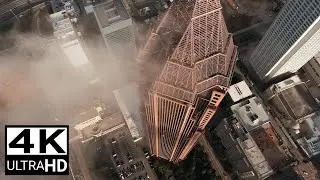 AERIAL VIEW OF CITY WITH TALL BUILDINGS (FREE STOCK VIDEO) 4K