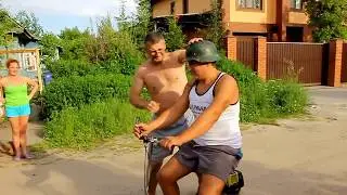 Самодельный мотосамокат из бензокосы покатухи