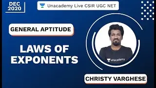 Foundation Dec 2020 | Laws of Exponents | General Aptitude | CSIR UGC NET 2020 | Christy | Unacademy