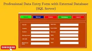 Part-1. Professional Data Entry Form with External Database (SQL Server). #Excel #VBA and #sql